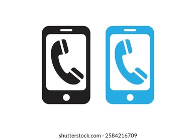 phone call icon vector silhouette isolated in white background