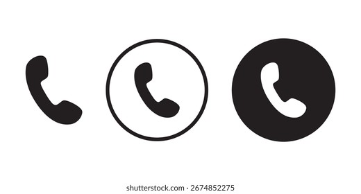 Phone and call icon vector with telephone and contact symbols