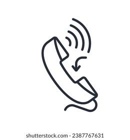 phone call icon. vector.Editable stroke.linear style sign for use web design,logo.Symbol illustration. 