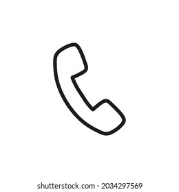 Phone call icon with white background. Call center or information desk concept.