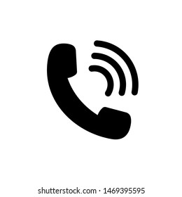 Phone call icon.Black mobile telephone icon in flat style.Phone cell symbol for web on isolated background. vector illustration