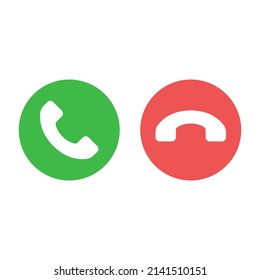 Phone call icons. Accept call and decline button. Vector.