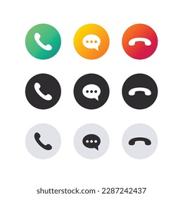 Phone call icons accept and decline. Incoming call icons