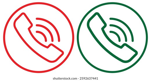 Phone Call Icons Answer and decline phone call buttons. Telephone icon symbol. communication icon. Vector illustration