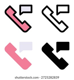 Iconos de llamadas telefónicas para la Asistencia al cliente de comercio electrónico Adecuado para App móviles, App de Web y medios impresos. Múltiples iconos de estilo, 