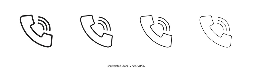 Phone call icons line vector collection. Pixel perfect vector icon