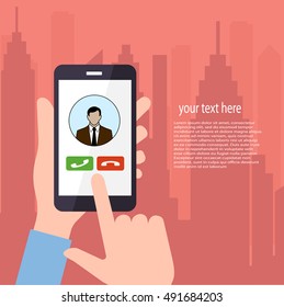 phone call illustration flat style