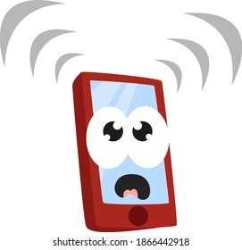 Phone call, illustration, vector on white background.