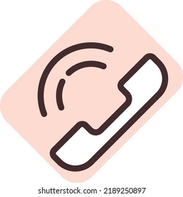 Llamada telefónica, ilustración, vector en un fondo blanco.