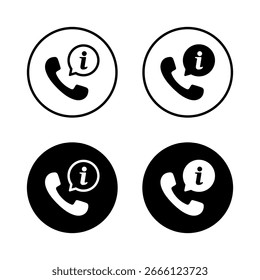 Telefonema com ícone de informações. Símbolo de linha direta de informação. Conceito de atendimento ao cliente