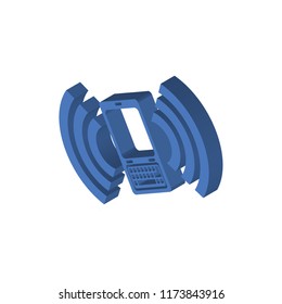 Phone call isometric left top view 3D icon