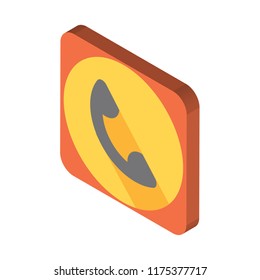 Phone call isometric left top view 3D icon