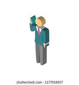 Phone call isometric left top view 3D icon