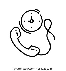 Phone call line icon, concept sign, outline vector illustration, linear symbol.