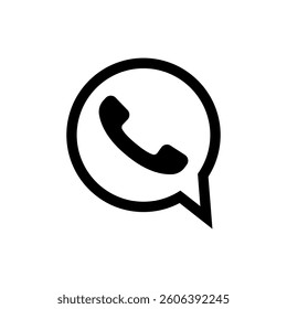 Phone call line icon. Flat design style eps 10 vector illustration.