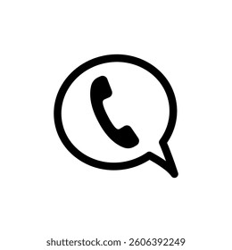 Phone call line icon. Flat design style eps 10 vector illustration.