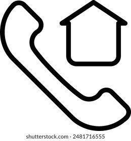 phone call line icon illustration vector