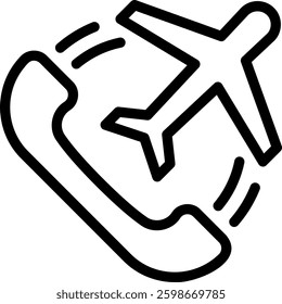 phone call line icon illustration vector