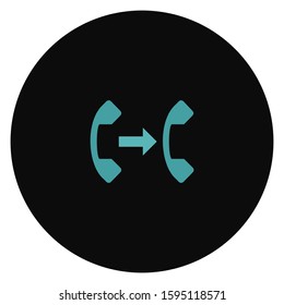 Phone call line icon. linear style sign for mobile concept and web design. Telephone handset with arrows outline vector icon. Symbol, logo illustration. Pixel perfect vector graphics