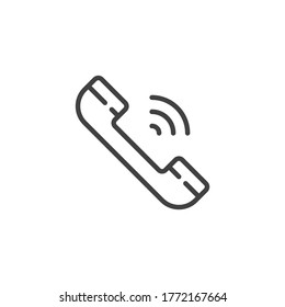 Icono de línea de llamada telefónica. signo de estilo lineal para concepto móvil y diseño web. Icono vector de contorno de llamadas telefónicas. Símbolo, ilustración del logotipo. Gráficos vectoriales