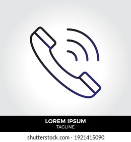 Vector de icono de línea de llamada telefónica. Ilustración vectorial Eps10.
