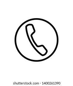 Phone Call line Vector Icon or Illustration. 