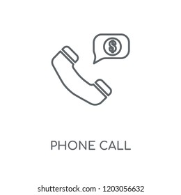 Phone call linear icon. Phone call concept stroke symbol design. Thin graphic elements vector illustration, outline pattern on a white background, eps 10.