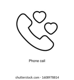 Phone call linear icon vector on white background. Black icon illustration