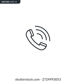 Llamada telefónica, signo de estilo lineal para el concepto móvil y el Diseño web. Símbolo, ilustración del logotipo. Gráficos de Vector perfecto de píxeles