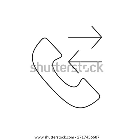 Phone call log out or exit simple outline icon.