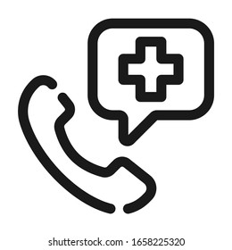 Phone call medical icon. Line style