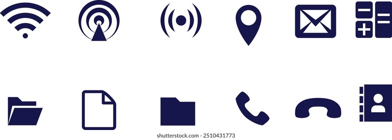 phone, call, mobile, massage, email, website etc. Illustration vector EPS 10