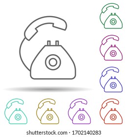 Icono de llamada telefónica multicolor. Línea delgada simple, contorno vectorial de iconos logísticos para ui y ux, sitio web o aplicación móvil