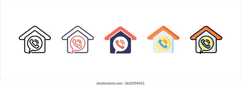 Phone Call Multi Style Icon Set