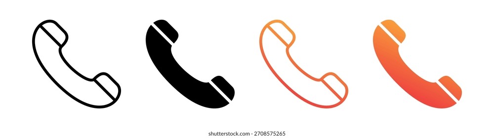 Phone Call Multiple Style Icon Set Collection