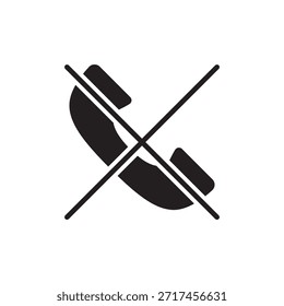 Telefonanruf stummgeschaltet oder stumm, einfaches Symbol.