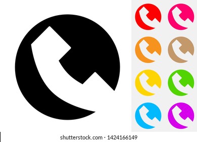 Phone Call. Negative Space Icon