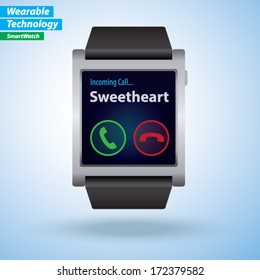Phone call on SmartWatch - Vector EPS 10