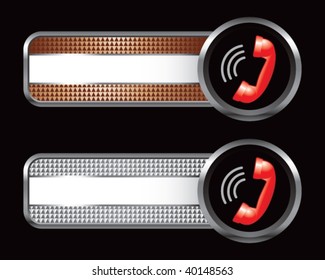 phone call on striped banners