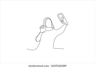 Phone call ond line art contact us icon design vectoricon
