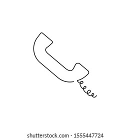 Phone call, one line icon. On white background