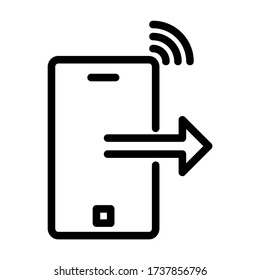 Phone call out - icon line vector - user interface UI icons