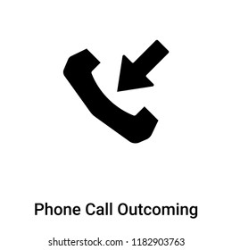 Phone Call Outcoming icon vector isolated on white background, logo concept of Phone Call Outcoming sign on transparent background, filled black symbol
