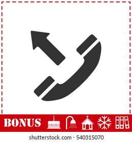 Phone call outgoing icon flat. Simple vector symbol and bonus icon