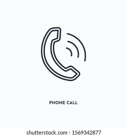 Phone Call Outline Icon Simple Linear Stock Vector (Royalty Free ...