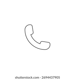 Diseño plano del Vector del icono del contorno de la llamada telefónica en el fondo blanco. Icono de llamada telefónica.