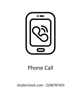 Phone call Outline Vector Icon Design illustration on White background. EPS 10 File