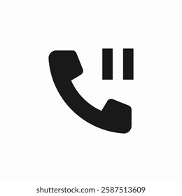 phone call pause icon sign vector