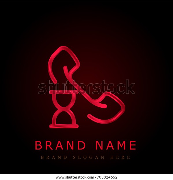 Phone Call Red Chromium Metallic Logo Stock Vector (Royalty Free ...