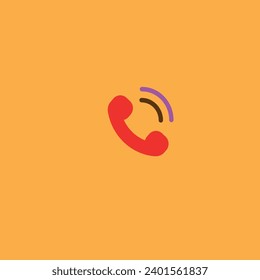 llamada telefónica en rojo delante del fondo